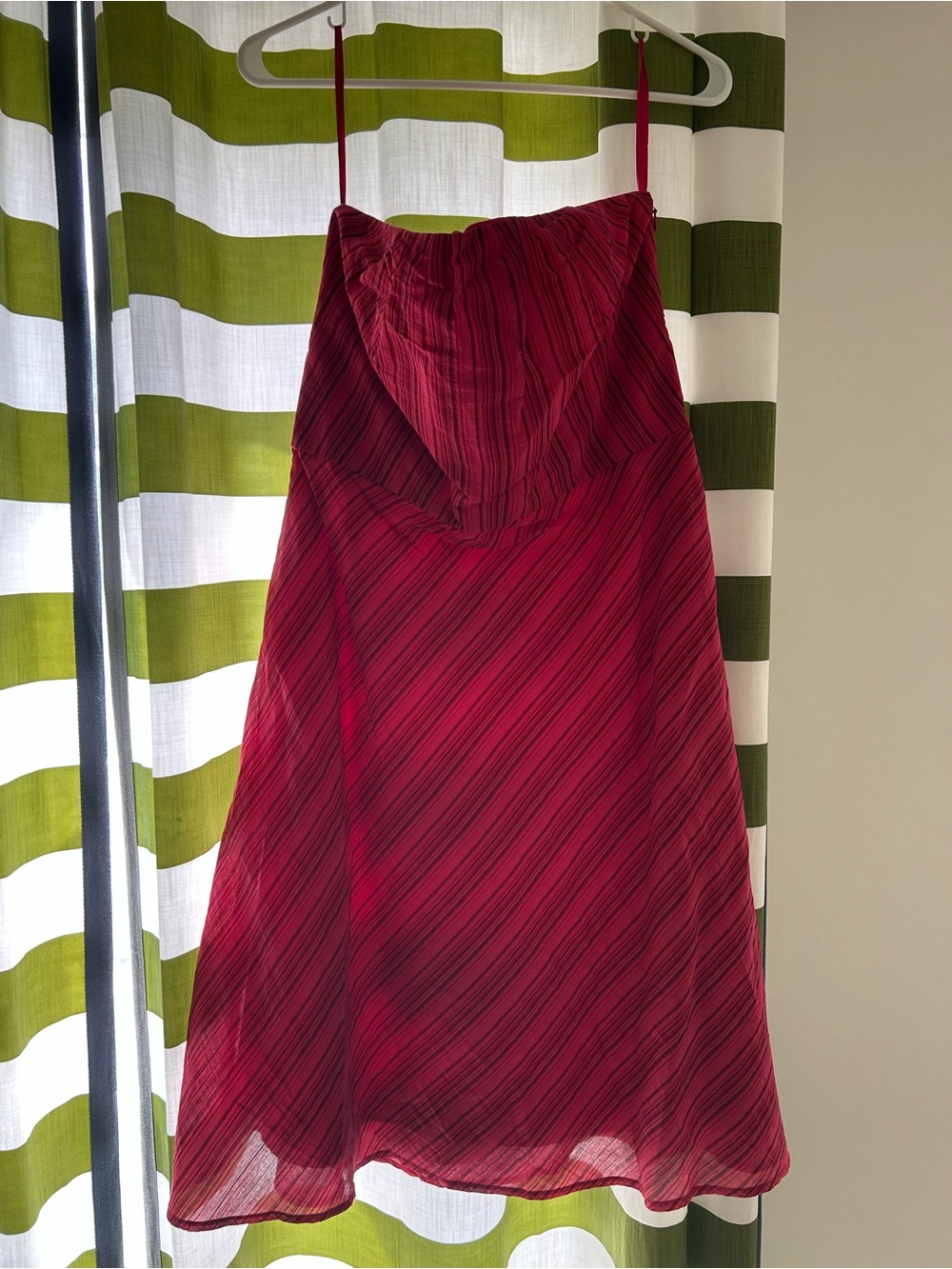 Banana Republic Fuchsia Striped Strapless Dress